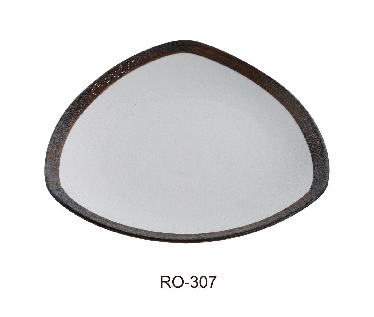 Picture of Yanco RO-307 7 in. Rockeye Triangle Two-Tone China Plate - Pack of 36