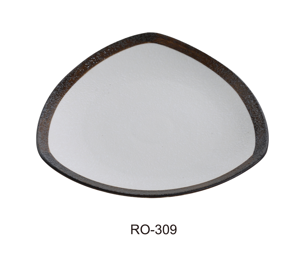 Picture of Yanco RO-309 10.5 in. Rockeye Triangle Two-Tone China Plate - Pack of 12
