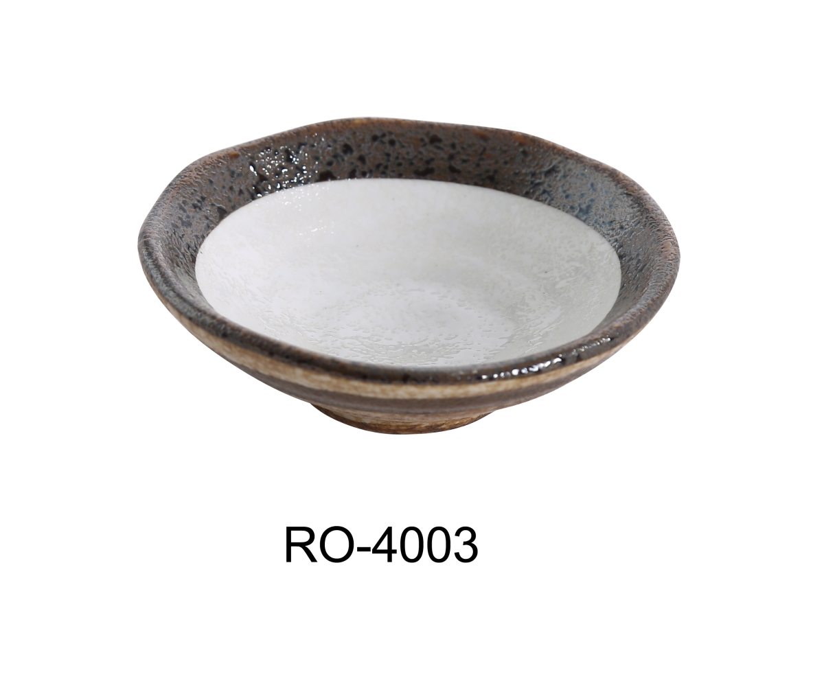 Picture of Yanco RO-4003 1 x 3.5 in. Rockeye Two-Tone China Sauce Dish - 1.5 oz - Pack of 48