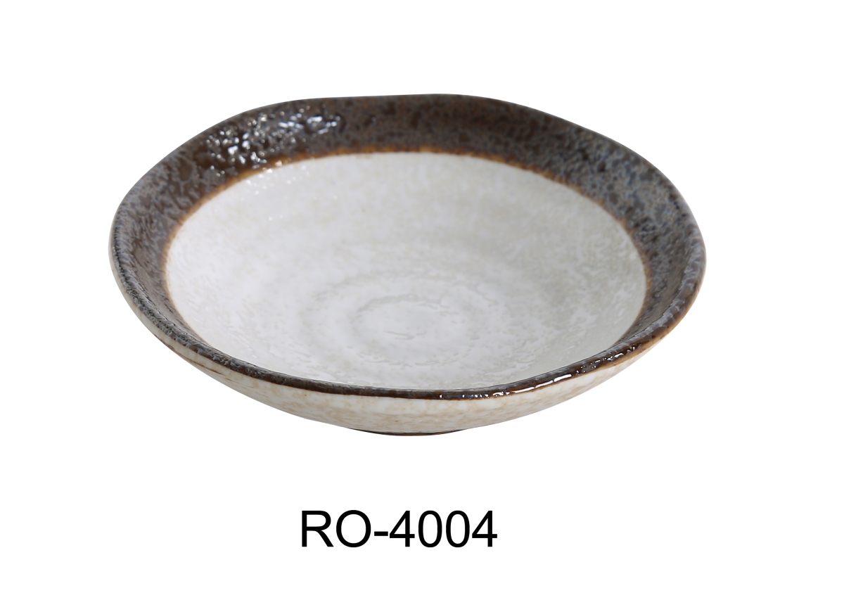 Picture of Yanco RO-4004 1 x 4 in. Rockeye Two-Tone China Sauce Dish - 4 oz - Pack of 36