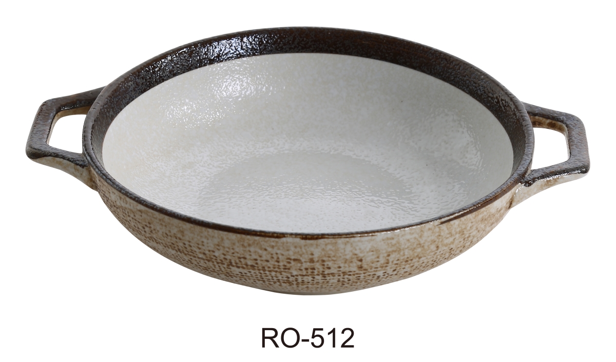 Picture of Yanco RO-512 11.5 x 8.75 x 2.25 in. Rockeye China Two-Tone Bowl with Handle - 40 oz - Pack of 12