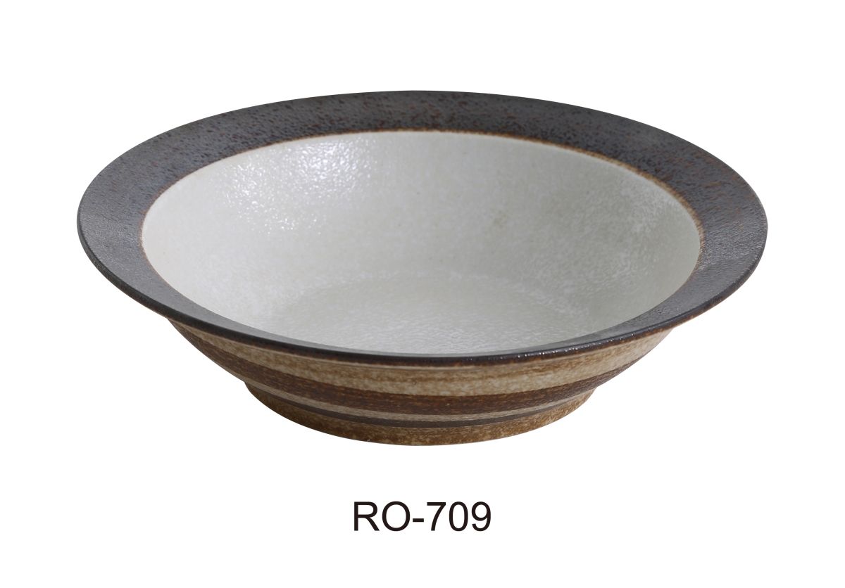 Picture of Yanco RO-709 2.25 x 9 in. Rockeye China Two-Tone Rim Bowl - 24 oz - Pack of 12