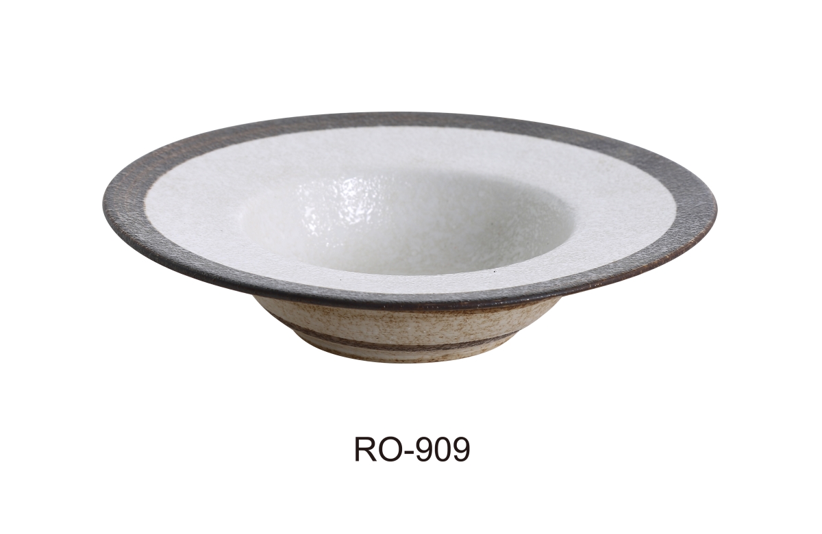 Picture of Yanco RO-909 2 x 9.25 in. Rockeye China Two-Tone Dessert & Soup Plate - 10 oz - Pack of 24