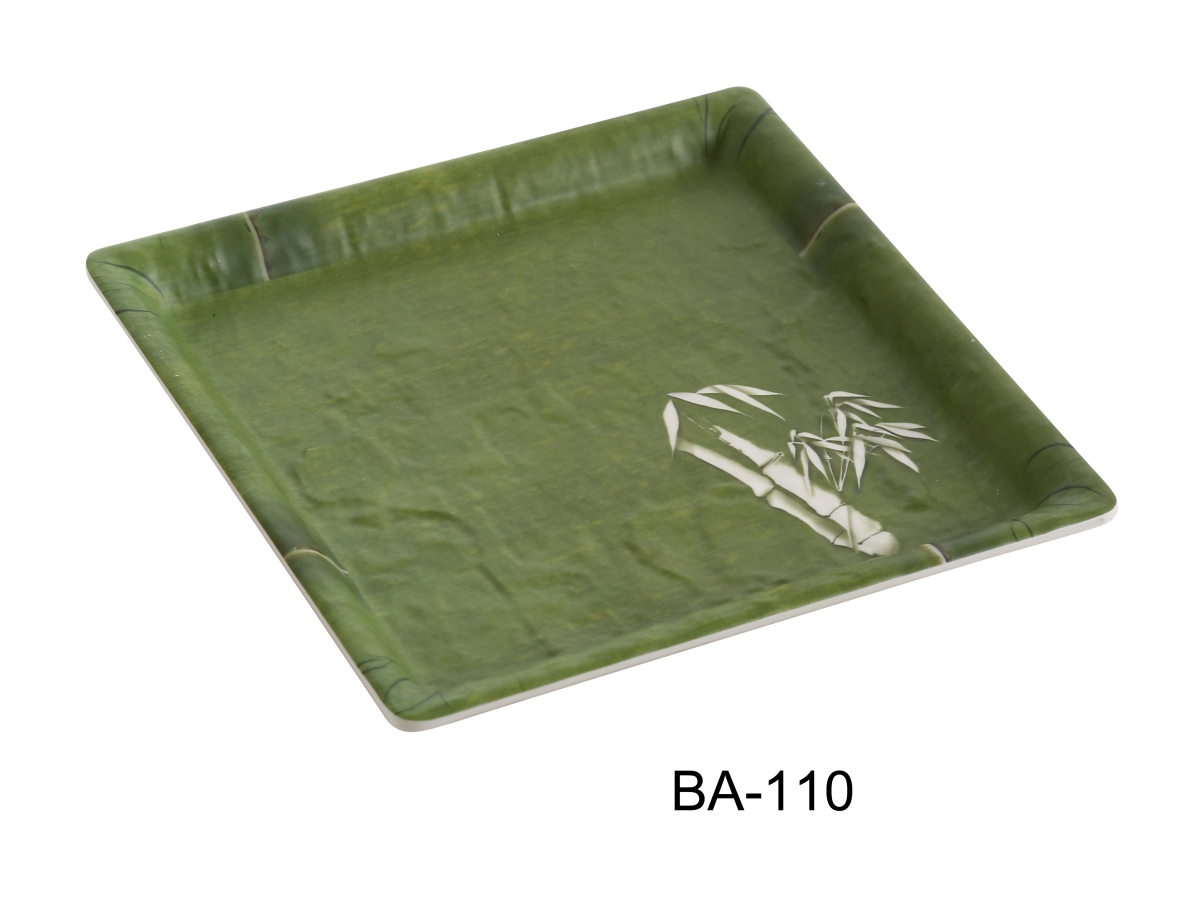 Picture of Yanco BA-110 1 x 10 x 10 in. Bamboo Style Melamine Square Plate - Pack of 24