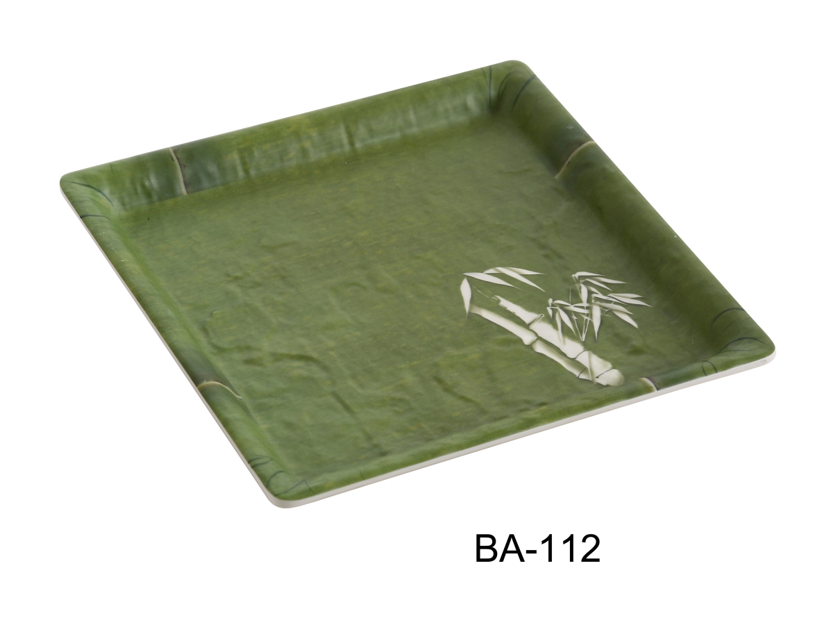 Picture of Yanco BA-112 1 x 12 x 12 in. Bamboo Style Melamine Square Plate - Pack of 12