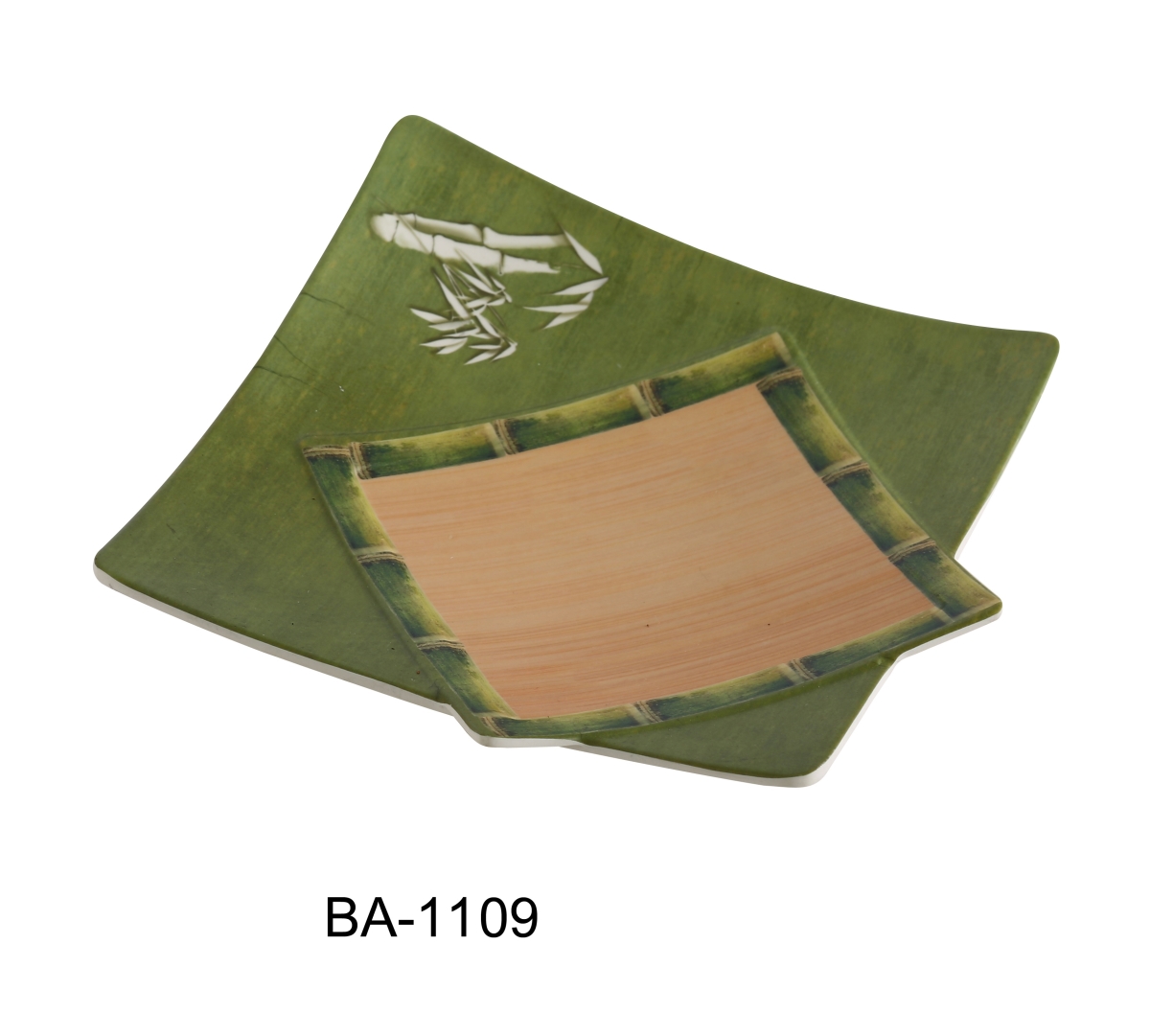Picture of Yanco BA-1109 11 in. Bamboo Style Melamine Square Plate - Pack of 12