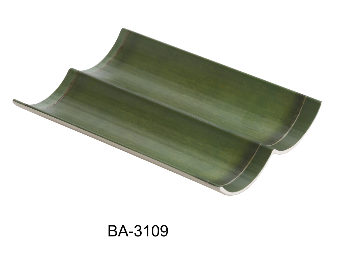Picture of Yanco BA-3109 1 x 8.5 x 6 in. Bamboo Style Melamine Divided Plate - Pack of 48