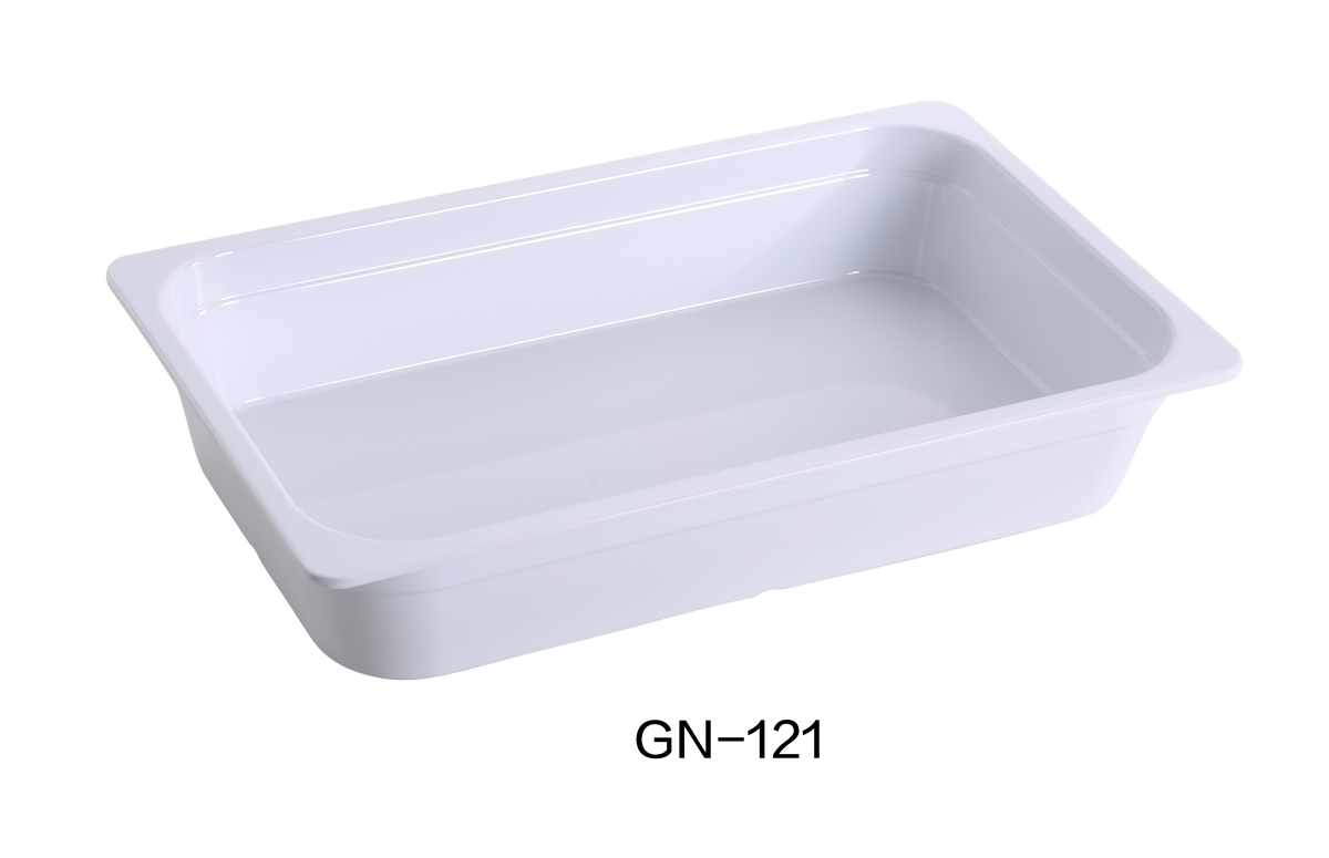 Picture of Yanco GN-121 4 x 12.75 x 20.75 in. Melamine Gastronorm Pan, White - 8 ltr - Pack of 3
