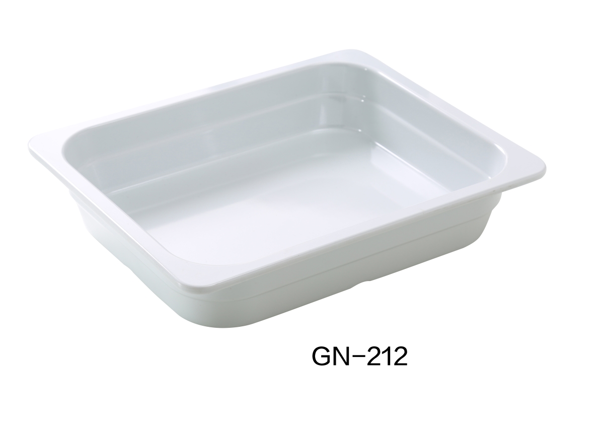 Picture of Yanco GN-212 2.5 x 10.375 x 12.75 in. Melamine Gastronorm Pan, White - 2.3 ltr - Pack of 6