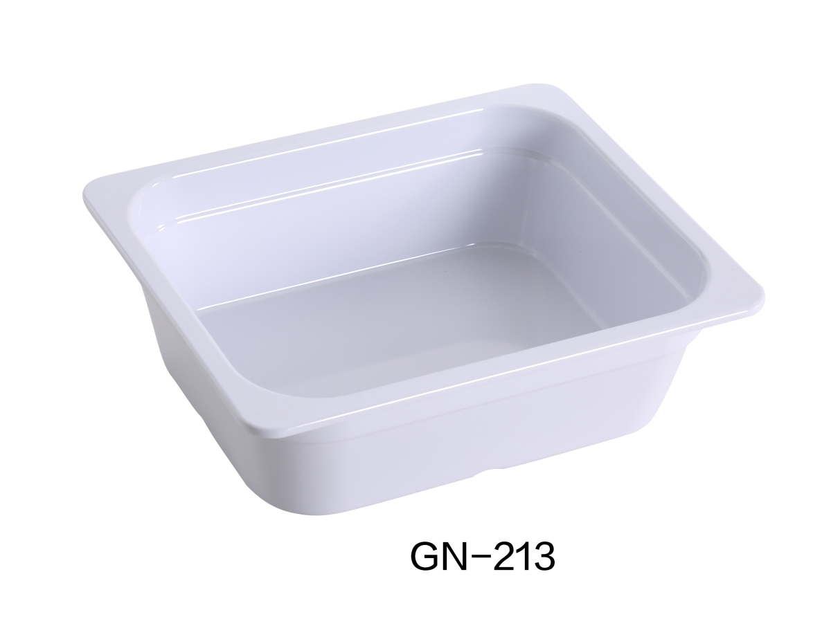 Picture of Yanco GN-213 4 x 10.5 x 12.75 in. Melamine Gastronorm Pan, White - 3.6 ltr - Pack of 6