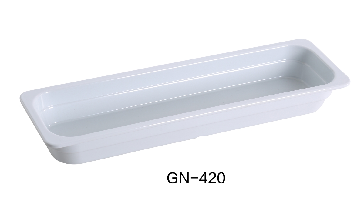 Picture of Yanco GN-420 20.75 x 6.375 x 2.5 in. Melamine Gastronorm Pan, White - 3 ltr - Pack of 3