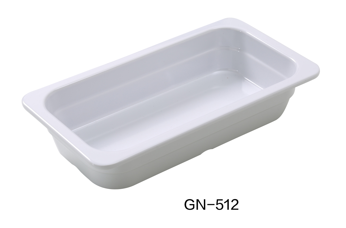 Picture of Yanco GN-512 12.75 x 7 x 2.5 in. Melamine Gastronorm Pan, White - 2 ltr - Pack of 6