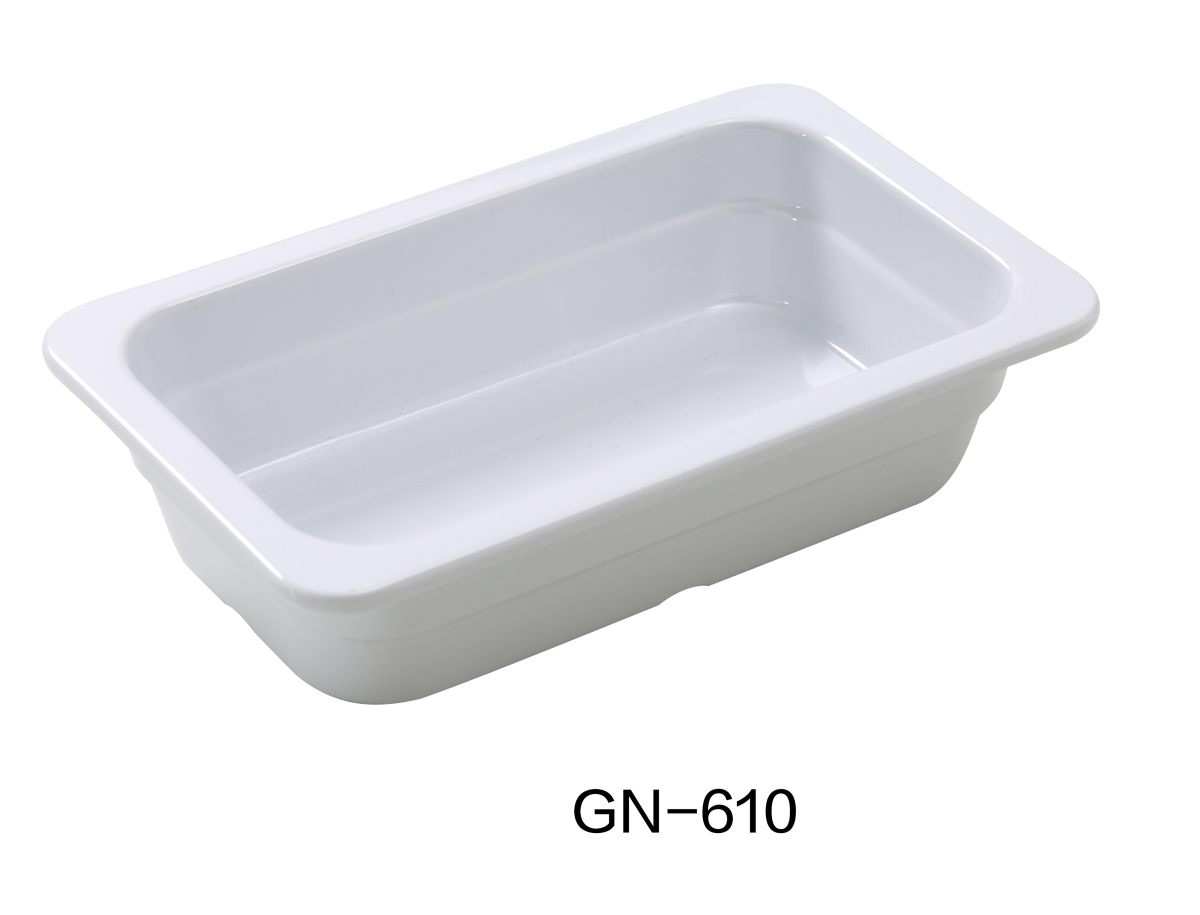 Picture of Yanco GN-610 10.375 x 6.375 x 2.5 in. Melamine Gastronorm Pan, White - 1.4 ltr - Pack of 6