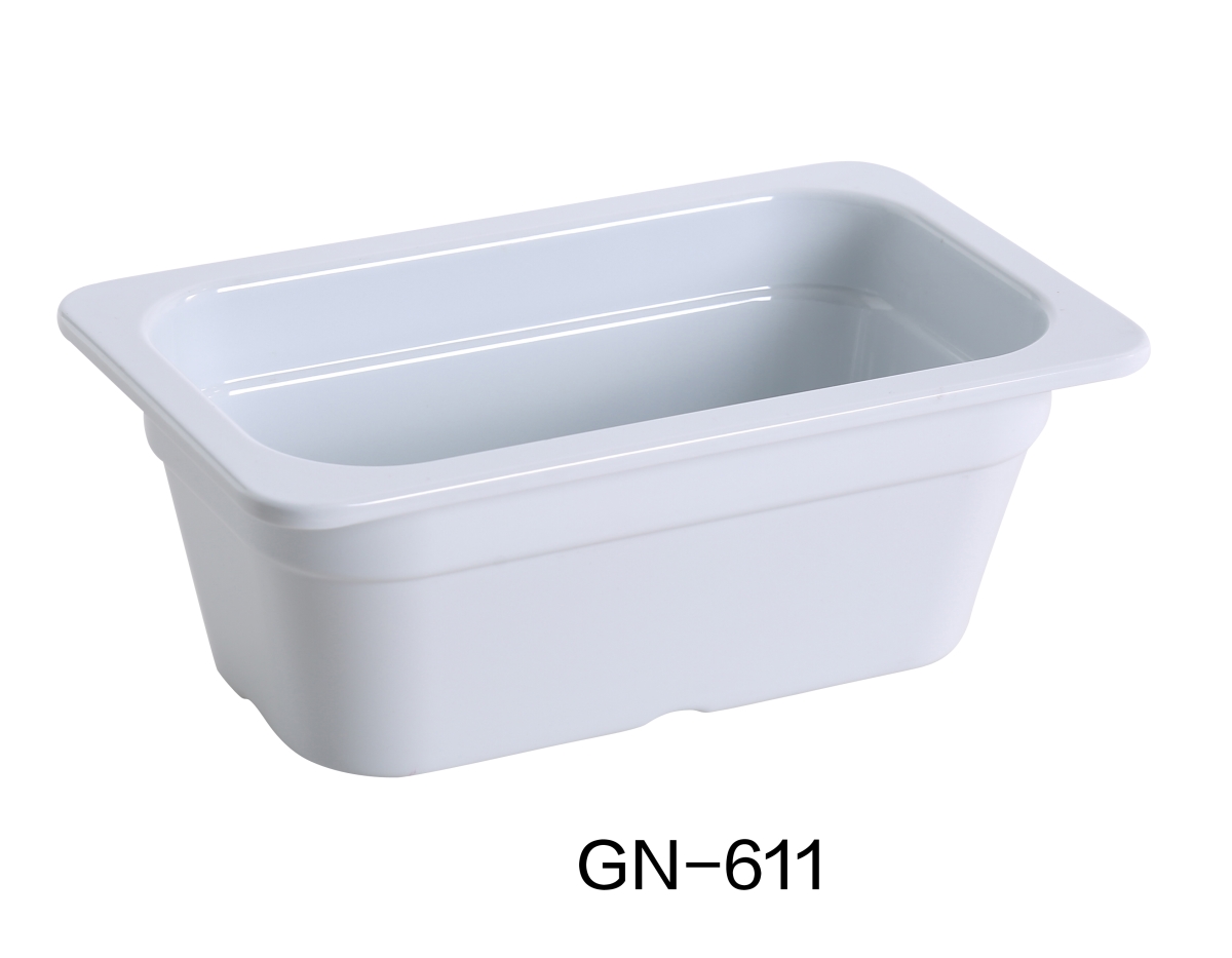 Picture of Yanco GN-611 10.375 x 6.375 x 4 in. Melamine Gastronorm Pan, White - 1.5 ltr - Pack of 6