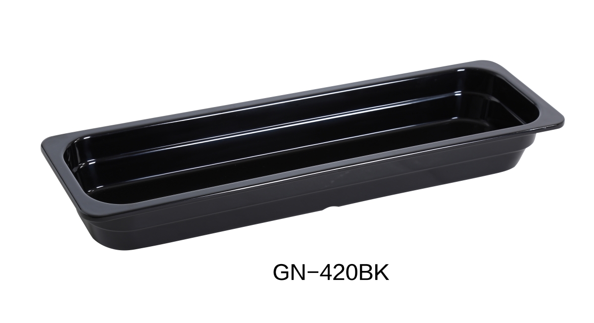 Picture of Yanco GN-420BK 20.75 x 6.375 x 2.5 in. Melamine Gastronorm Pan, Black - 3 ltr - Pack of 3