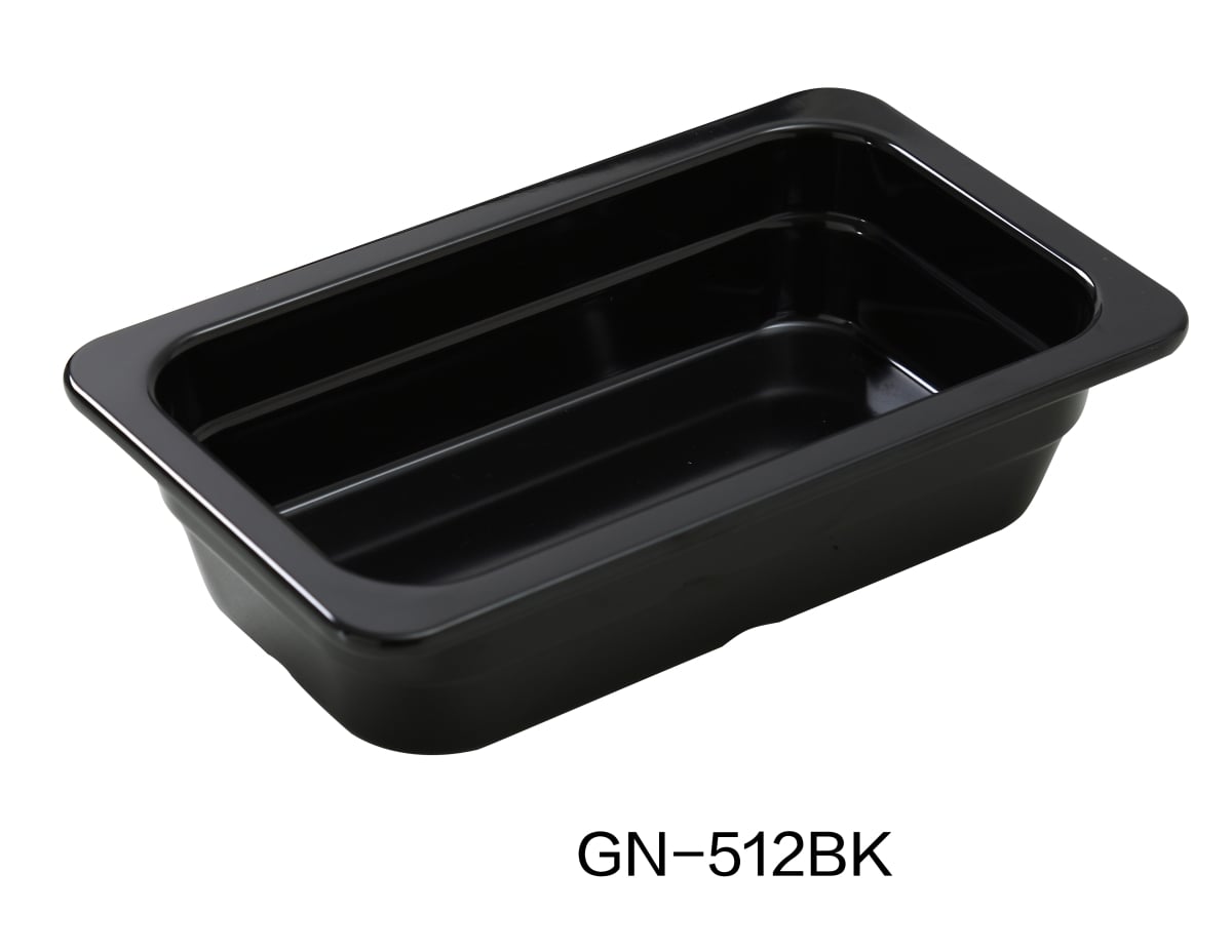 Picture of Yanco GN-512BK 12.75 x 7 x 2.5 in. Melamine Gastronorm Pan, Black - 2 ltr - Pack of 6
