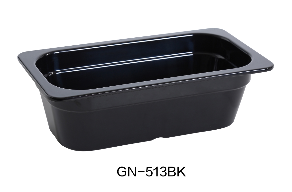 Picture of Yanco GN-513BK 12.75 x 7 x 4 in. Melamine Gastronorm Pan, Black - 2.3 ltr - Pack of 6