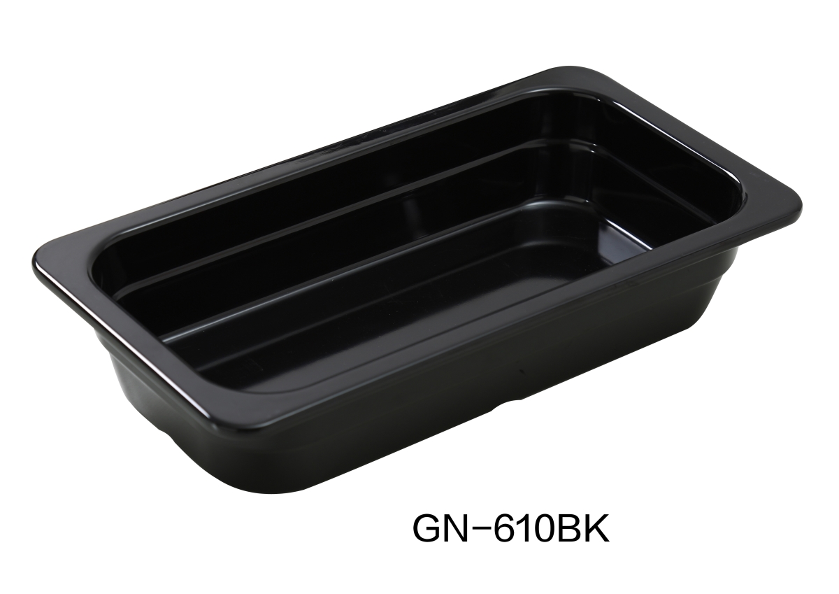 Picture of Yanco GN-610BK 10.375 x 6.375 x 2.5 in. Melamine Gastronorm Pan, Black - 1.4 ltr - Pack of 6