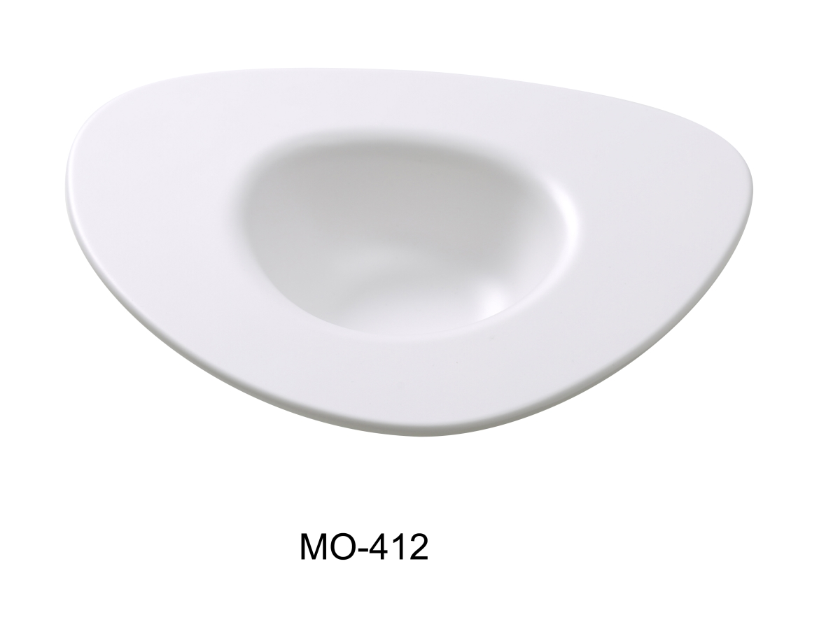 Picture of Yanco MO-412 12 in. Moderne Melamine Dessert Plate, White - 14 oz - Pack of 12