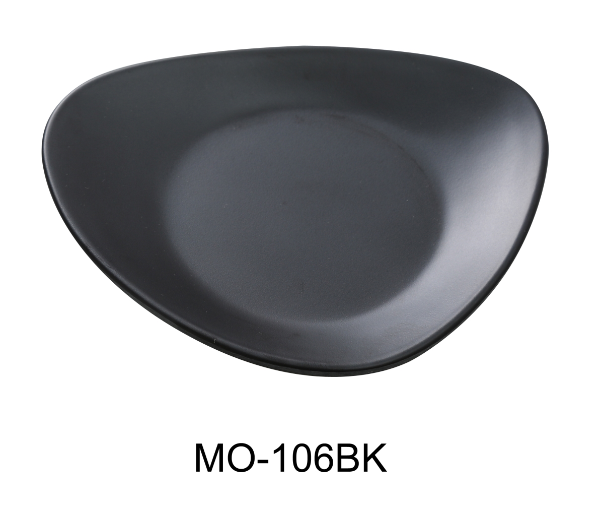 Picture of Yanco MO-106BK 6 in. Moderne Melamine Triangle Plate, Black - Pack of 48