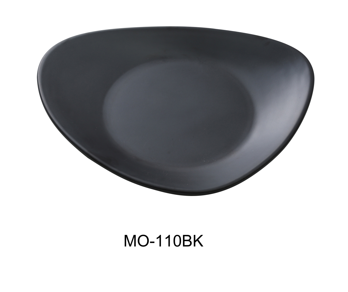 Picture of Yanco MO-110BK 10.5 in. Moderne Melamine Triangle Plate, Black - Pack of 24