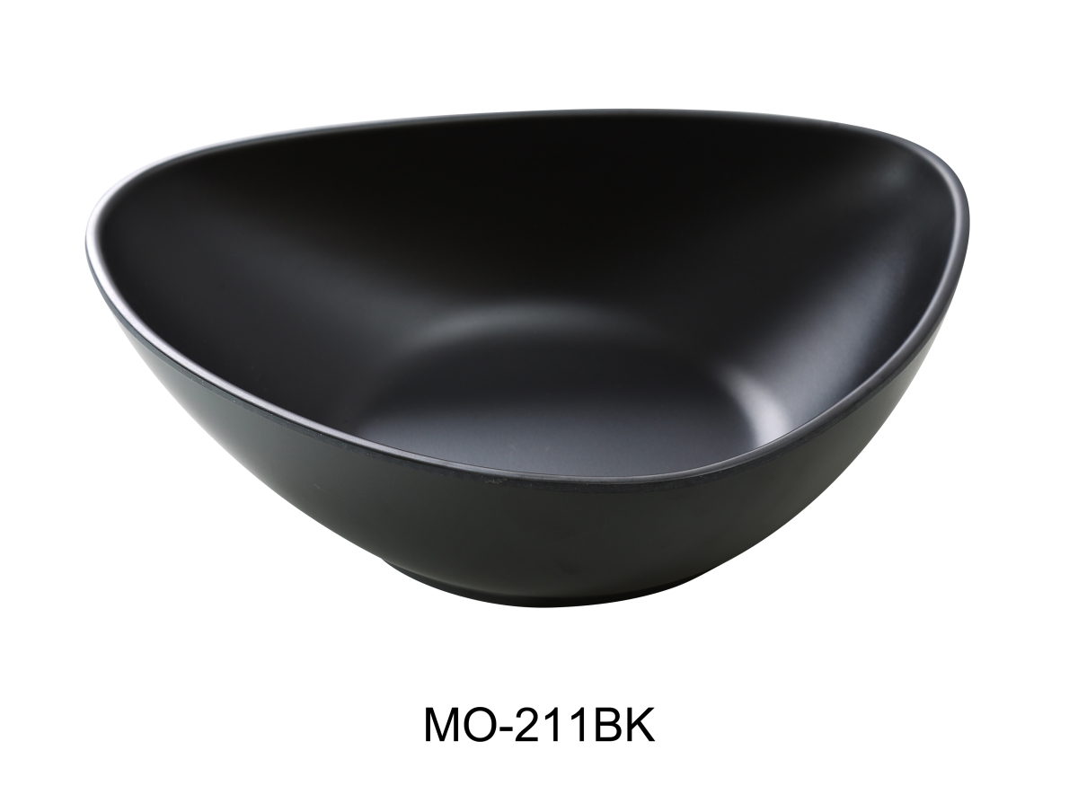 Picture of Yanco MO-211BK 11 in. Moderne Melamine Triangle & Pasta Plate, Black - 60 oz - Pack of 12