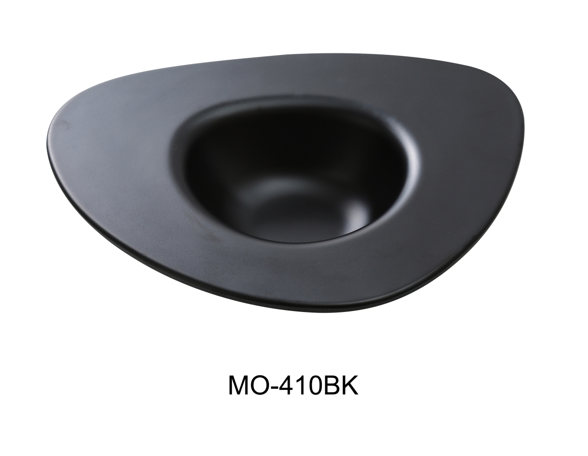 Picture of Yanco MO-410BK 10.5 in. Moderne Melamine Dessert Plate, Black - 10 oz - Pack of 24