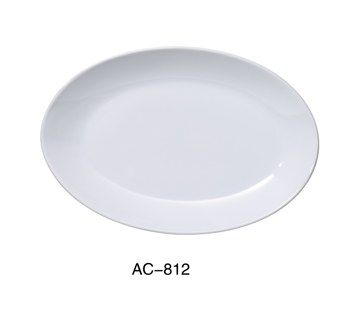 Picture of Yanco AC-812 12 x 8.5 in. Abco Deep Porcelain Coupe Platter, Super White - 20 oz - Pack of 12
