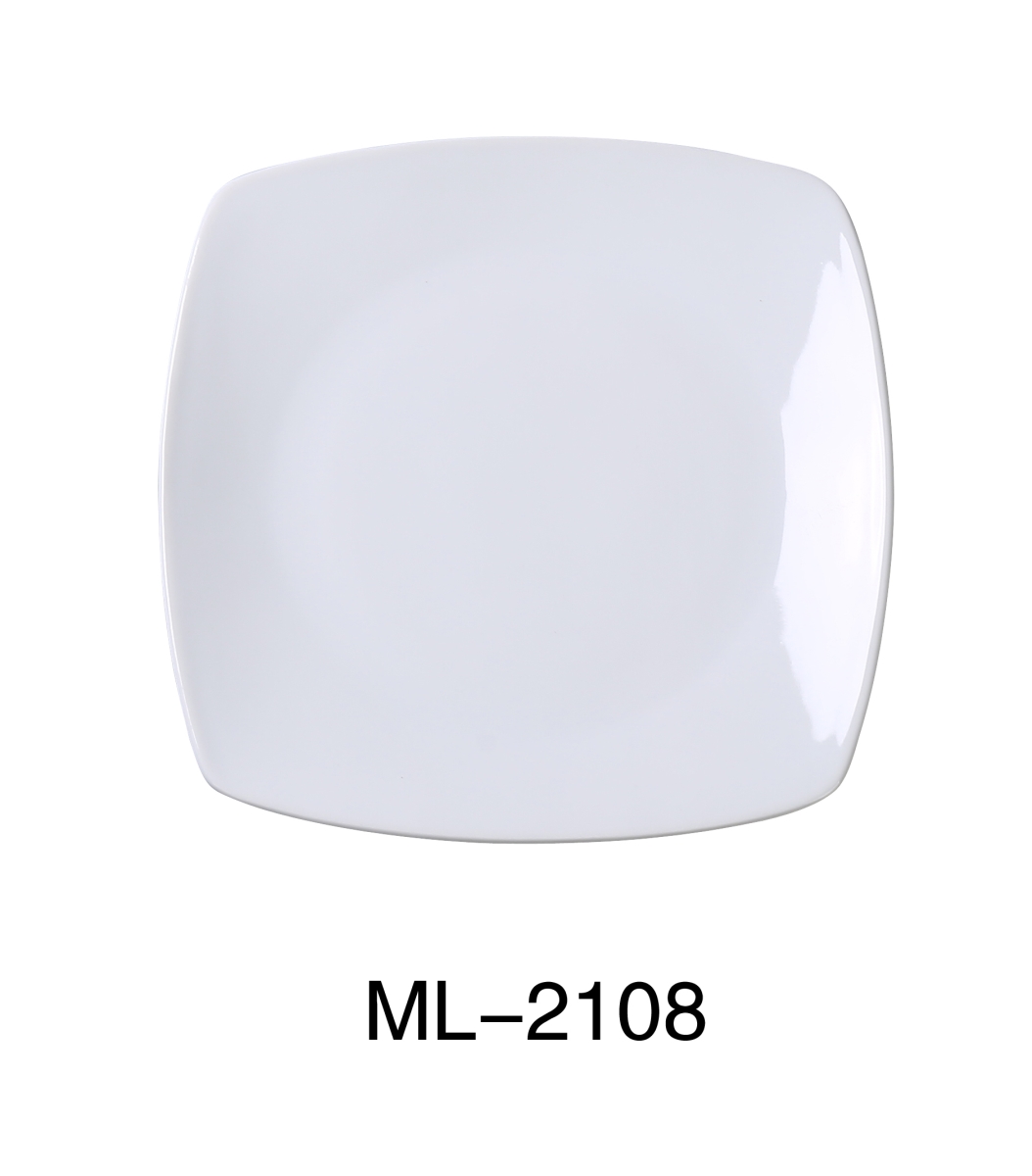 Picture of Yanco ML-2108 8 x 0.75 in. Mainland Porcelain Square Plate with Rounded Corner, Super White - Pack of 36