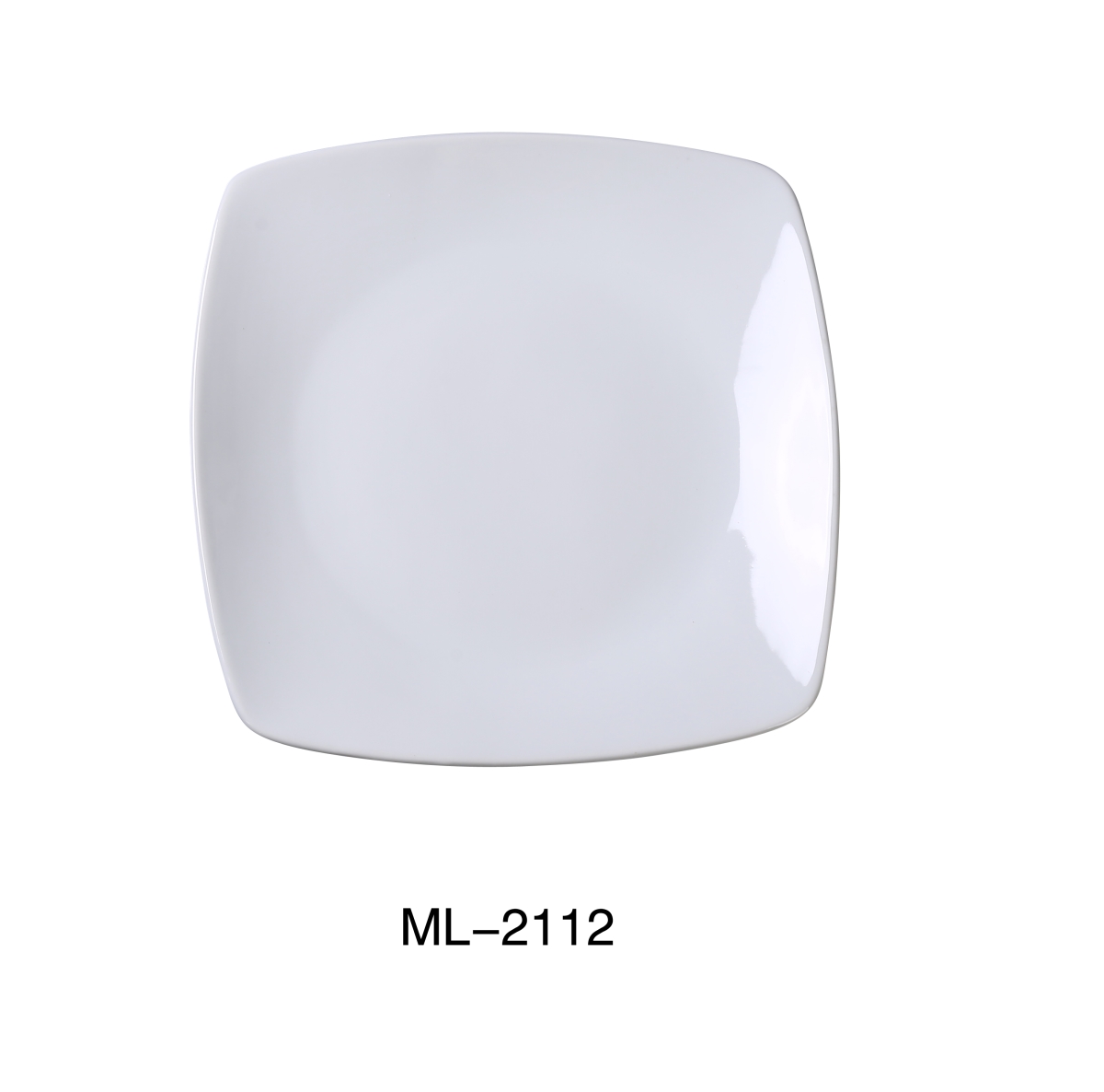 Picture of Yanco ML-2112 12 x 1.5 in. Mainland Porcelain Square Plate with Rounded Corner, Super White - Pack of 12
