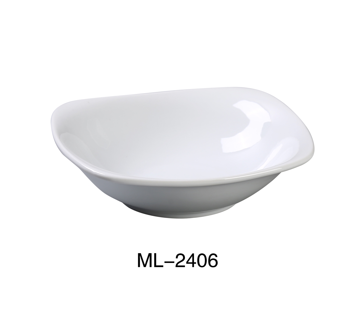 Picture of Yanco ML-2406 6.5 x 1.75 in. Mainland Porcelain Square Bowl with Rounded Corner, Super White - 12 oz - Pack of 36