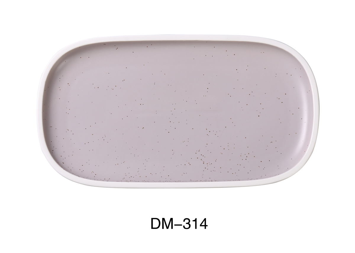 Picture of Yanco DM-314 14 x 7.5 x 1 in. Denmark Porcelain Rectangular Plate with Upright Rim, Matte Glaze - Pack of 12