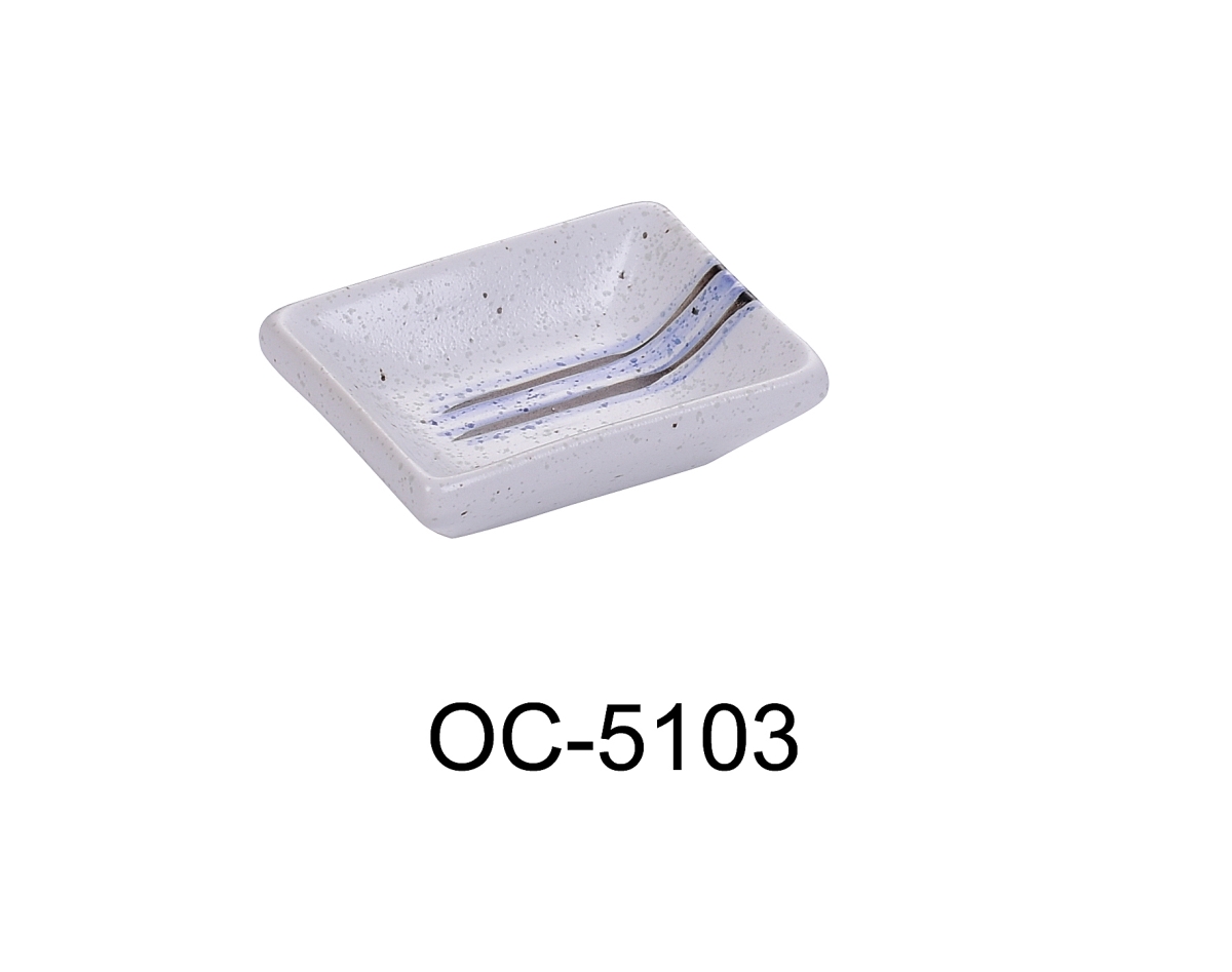 Picture of Yanco OC-5103 3 x 2.25 in. Ocean Porcelain Rectangular Sauce Dish - 1 oz - Pack of 48