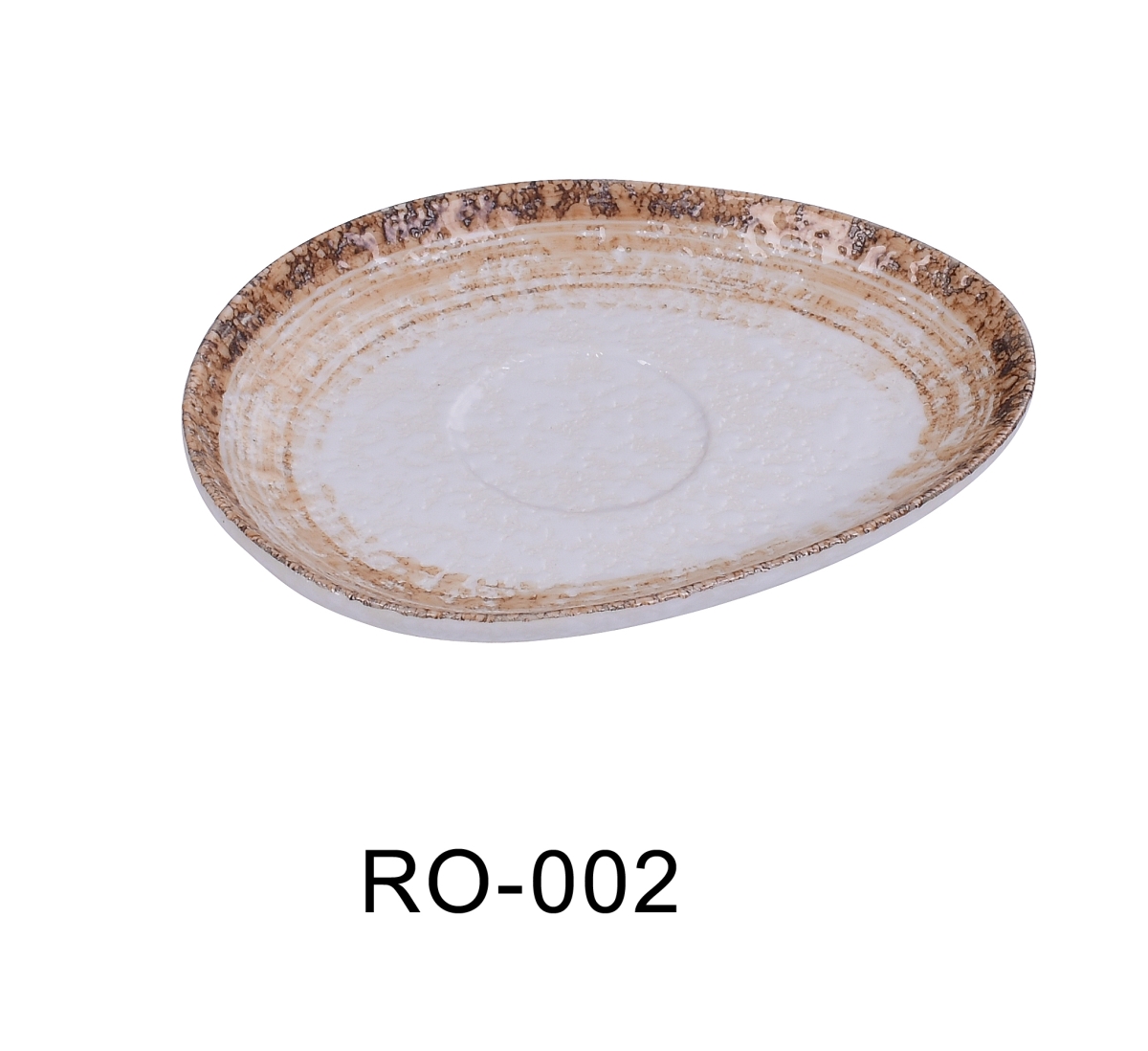 Picture of Yanco RO-002 6 x 4.5 in. Rockeye-2 Porcelain Two-Tone Saucer - Pack of 36