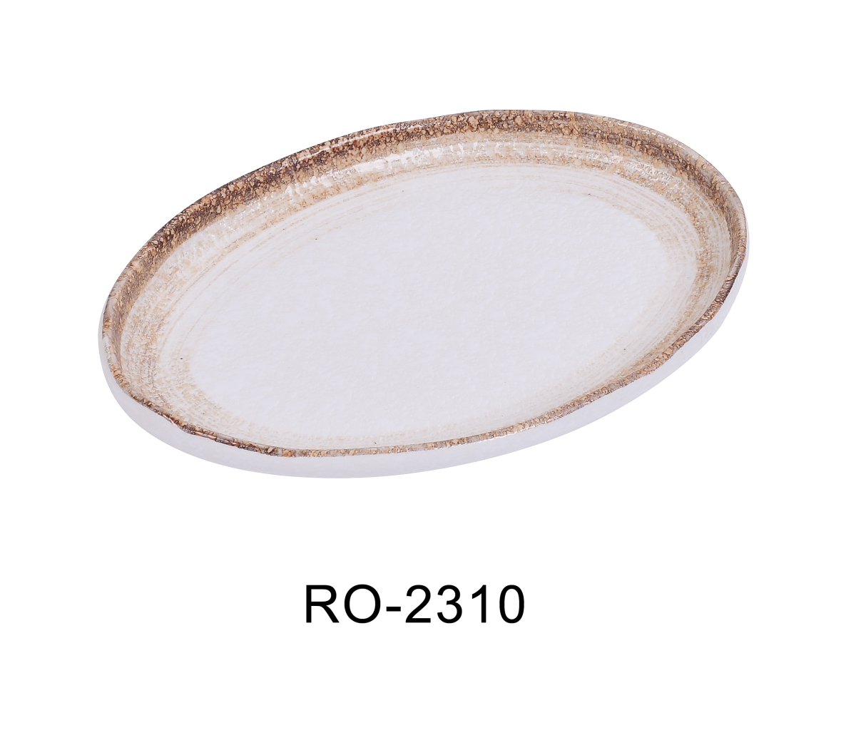 Picture of Yanco RO-2310 10 x 6.75 x 1 in. Rockeye-2 Porcelain Two-Tone Platter - Pack of 24