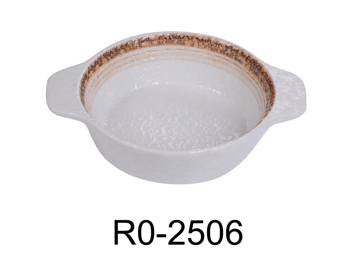 Picture of Yanco RO-2506 6.5 x 5 x 1.5 in. Rockeye-2 Porcelain Two-Tone Bake Dish with Ear - 7 oz - Pack of 36