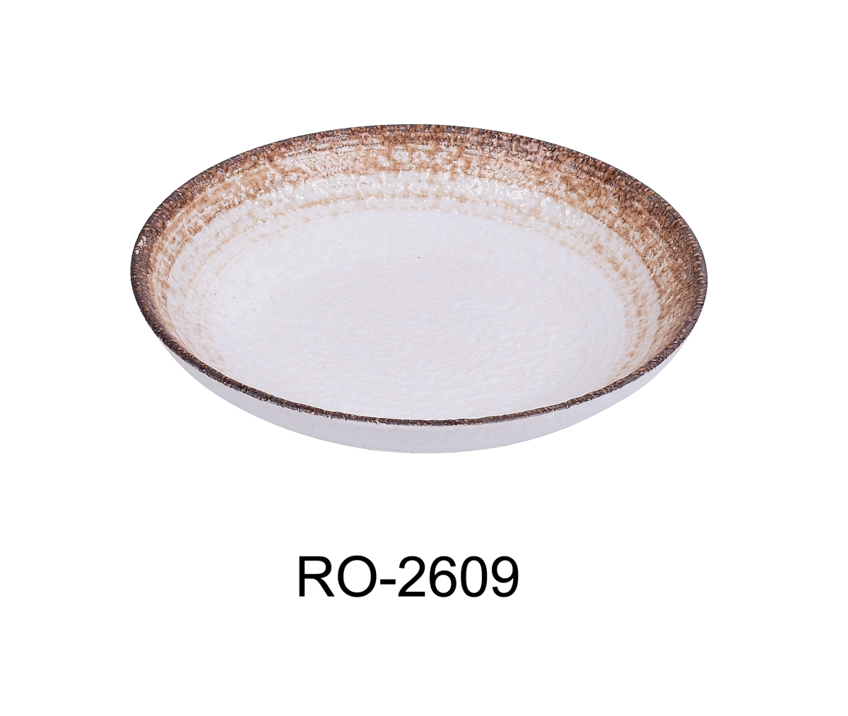 Picture of Yanco RO-2609 9 x 1.75 in. Rockeye-2 Porcelain Two-Tone Salad & Pasta Bowl - 30 oz - Pack of 12