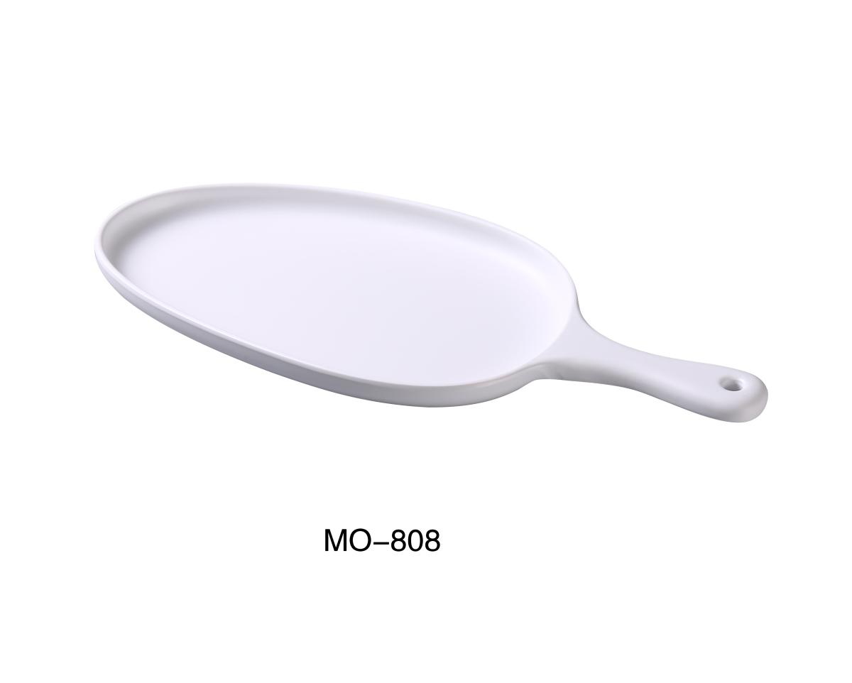 Picture of Yanco MO-808 14.5 x 6.5 x 1 in. Moderne Melamine Pan Plate with Handle, Matte - Pack of 12