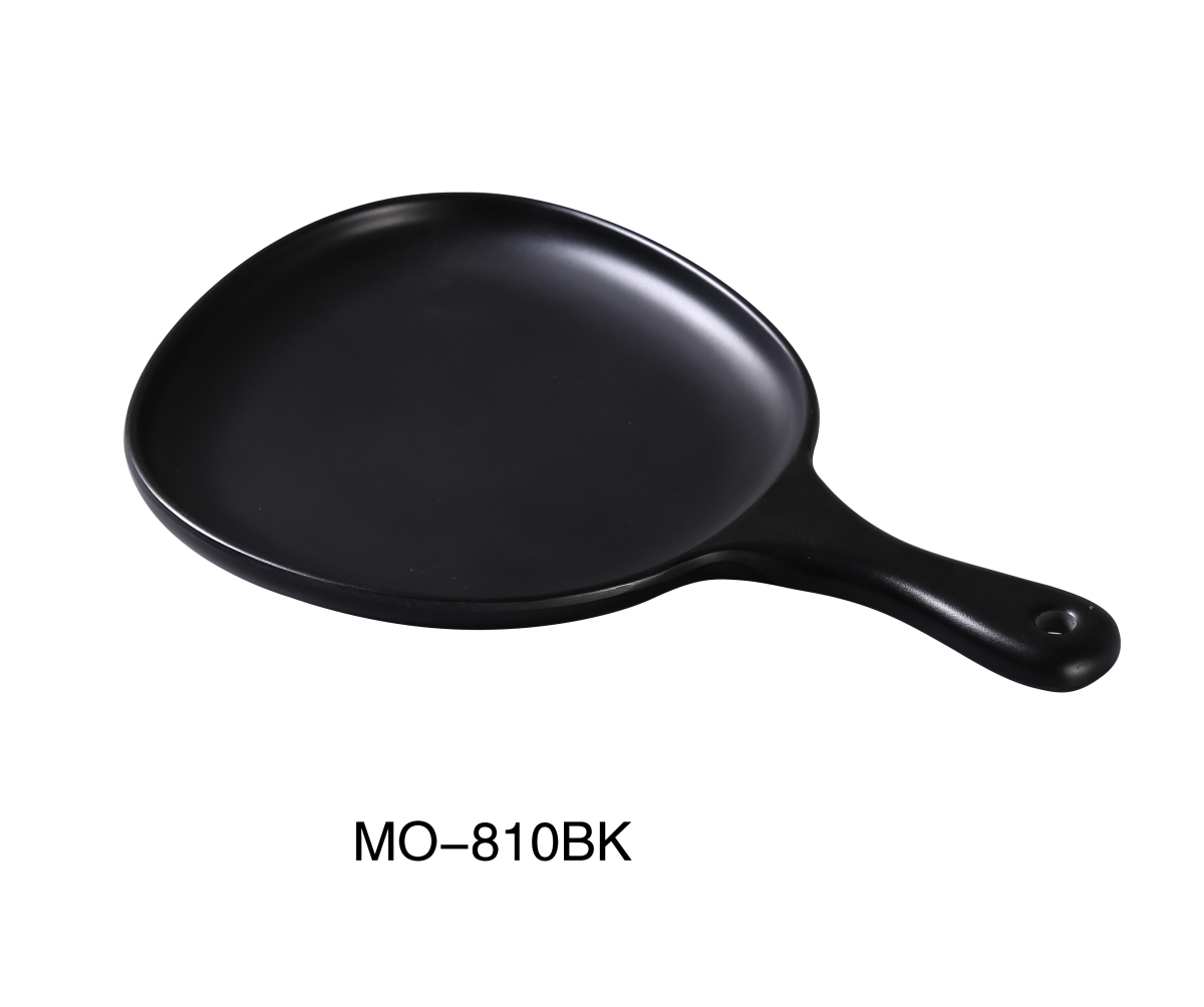 Picture of Yanco MO-810BK 12 x 8 x 1 in. Moderne Melamine Pan Plate with Black Handle&#44; Matte - Pack of 12
