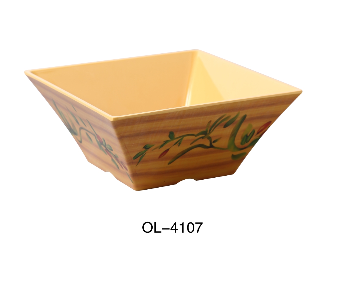 Picture of Yanco OL-4107 3.5 x 7.5 in. Olive Melamine Square Bowl, Matte - 2 qt. - Pack of 24