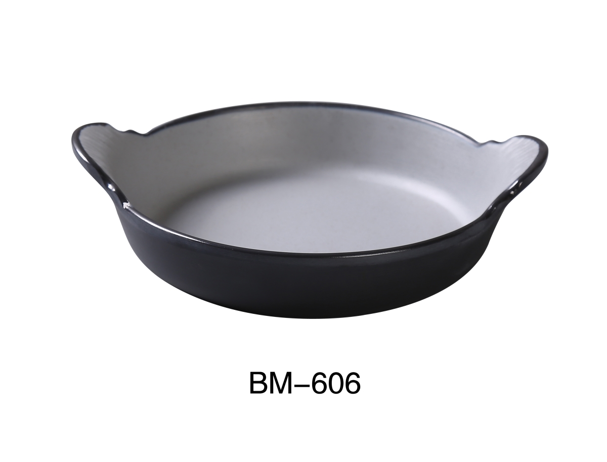 Picture of Yanco BM-606 6 x 1.25 in. Birmingham Melamine Scratch Resistant Dish with Handle - 12 oz - Pack of 48