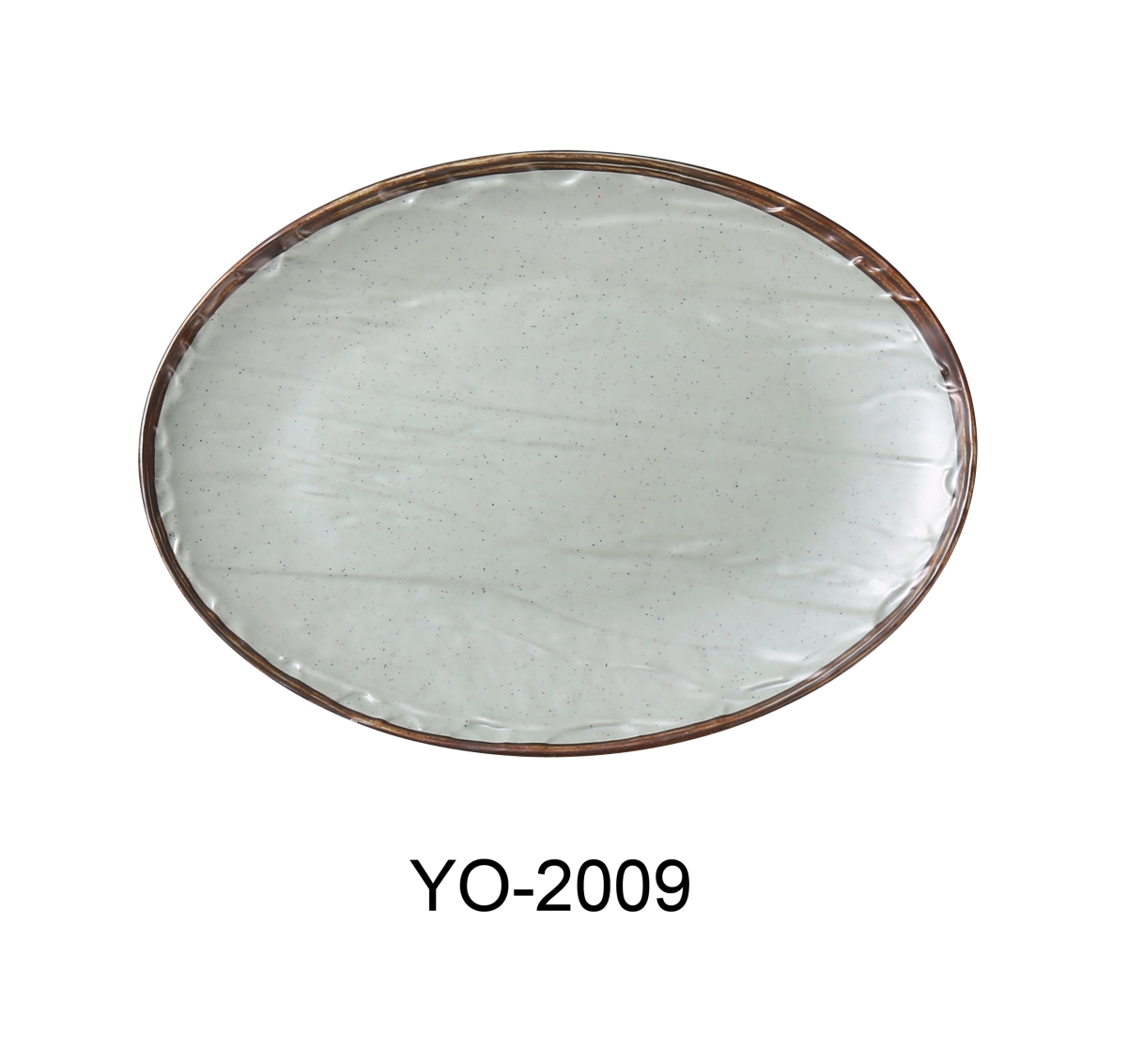 Picture of Yanco YO-2009 9 x 6.75 x 0.75 in. Yoto Melamine Oval Plate, Matte - Pack of 24