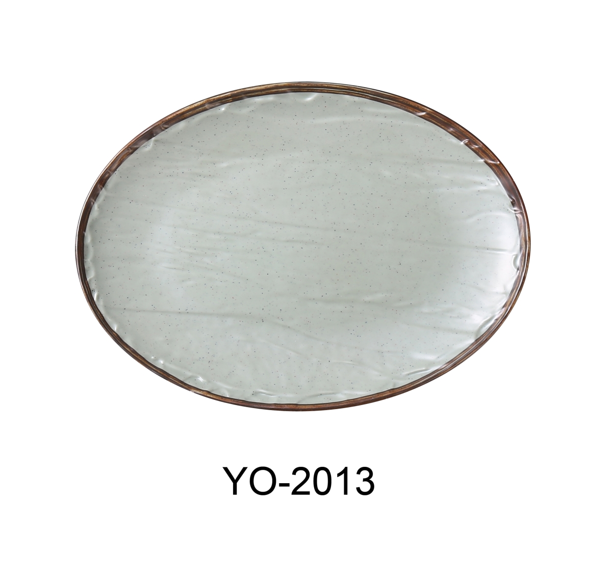 Picture of Yanco YO-2013 13 x 9.5 x 1.25 in. Yoto Melamine Oval Plate, Matte - Pack of 12