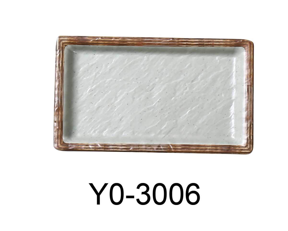 Picture of Yanco YO-3006 6.5 x 3.75 x 0.75 in. Yoto Melamine Rectangular Sushi Plate, Matte - Pack of 48
