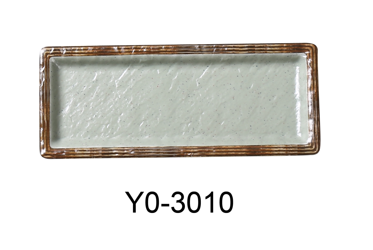 Picture of Yanco YO-3010 9.5 x 3.75 x 0.75 in. Yoto Melamine Rectangular Sushi Plate, Matte - Pack of 24