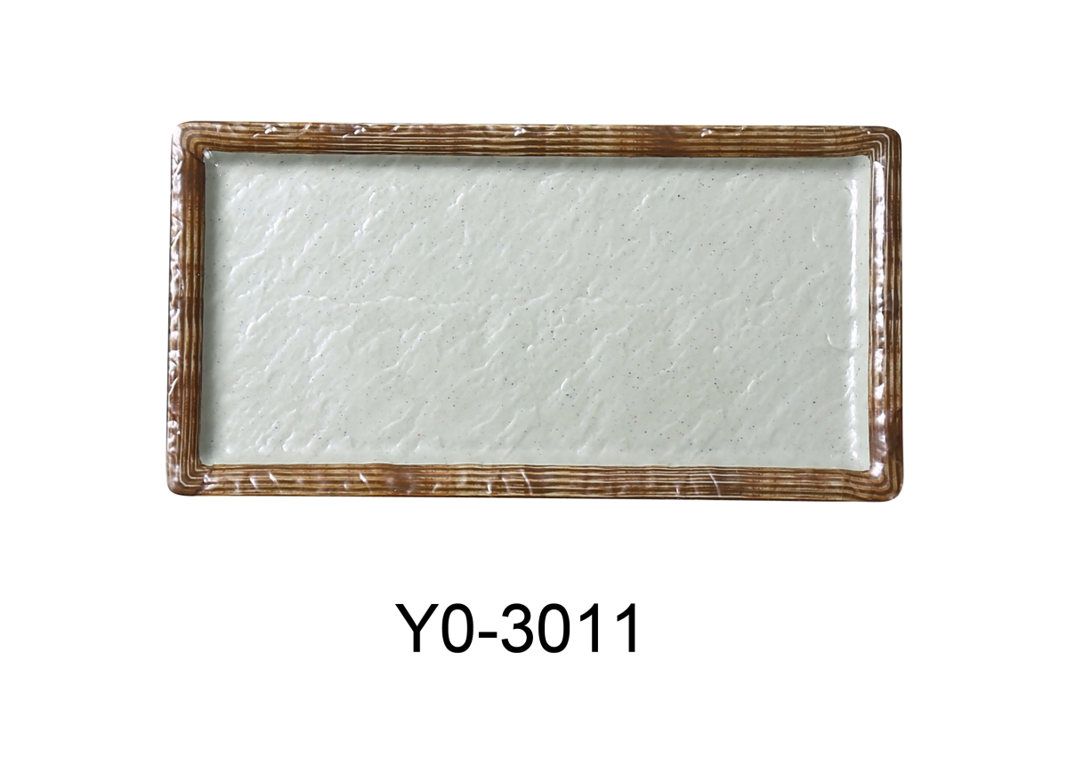 Picture of Yanco YO-3011 11 x 5.5 x 0.75 in. Yoto Melamine Rectangular Sushi Plate, Matte - Pack of 24