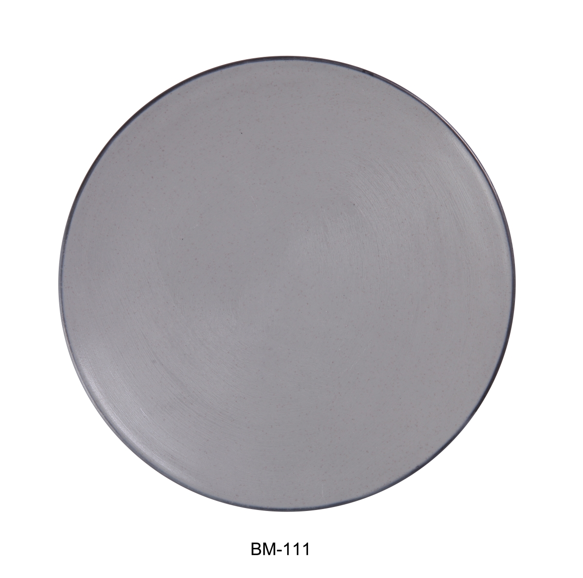 Picture of Yanco BM-111 11.5 x 1.25 in. Birmingham Melamine Round Plate, Gray & Black - Pack of 12
