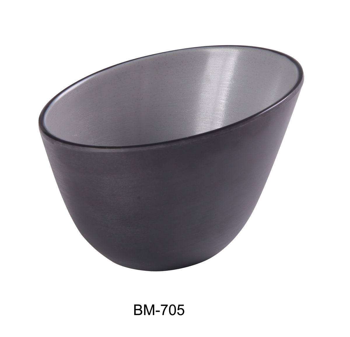 Picture of Yanco BM-705 7 x 5 in. Birmingham Melamine Serving Sheer Bowl, Gray & Black - 35 oz - Pack of 48