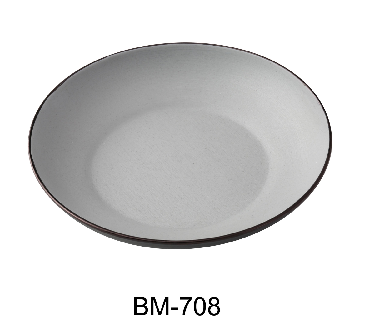 Picture of Yanco BM-708 Birmingham 8 x 1.5 in. Salad & Soup Bowl, Gray & Black - 20 oz - Melamine - Pack of 36