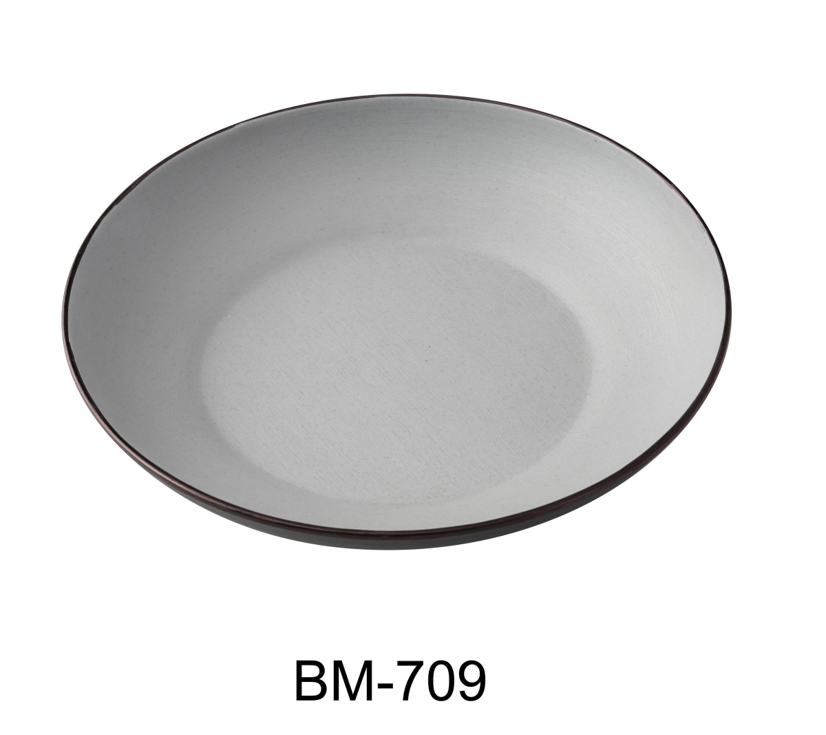 Picture of Yanco BM-709 Birmingham 9 x 1.75 in. Salad & Pasta Bowl, Gray & Black - 30 oz - Melamine - Pack of 24